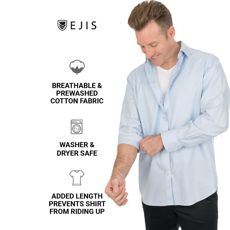 Ejis Sweatproof Undershirt Mens Cotton V Neck w Sweat Pads, Silver Treated to Fight Embarrassing Body Odor & Yellow Armpit Stains, Aluminum Free Alternative to Antiperspirant, Regular Fit (X-Large, White) - Image 3